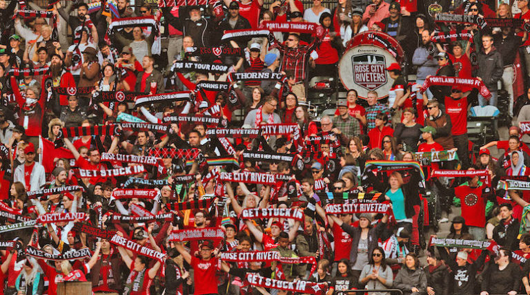 Portland Thorns FC fans at NWSL game